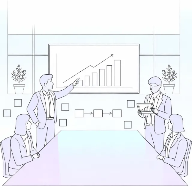 PI 컨설팅 현장 직면 문제 일러스트